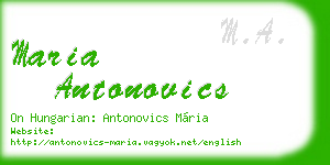 maria antonovics business card